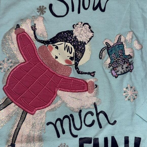 Gymboreee long sleeve girls, snow much fun  T-shirt size 4T - Picture 3 of 4